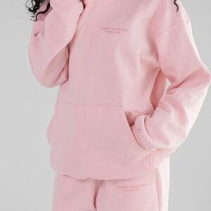 Comfrt Pastel Pink Oversized Hoodie